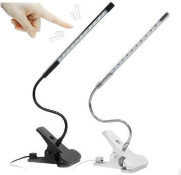 Clip on LED USB Light Flexible Reading Touch Desk Lamp