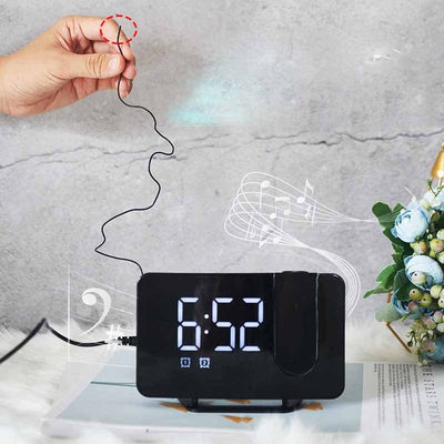 LED Display Electronic Clock Curved Alarm Clock